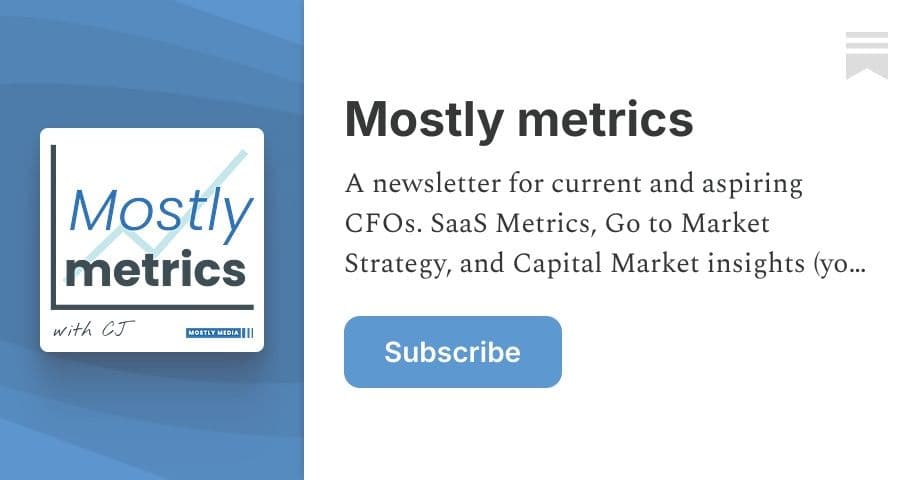 Mostly metrics | Substack newsletter by CJ Gustafson
